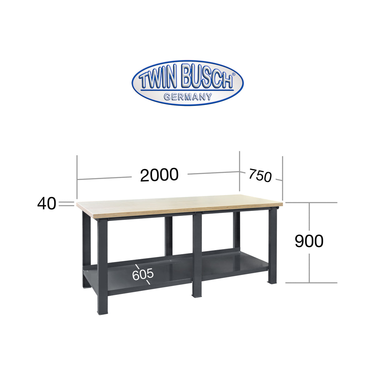 Werkbank Twin Busch TWWB8057-G